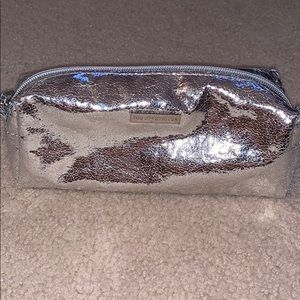 Shiny Silver Bare Minerals Make-up Bag Pink NEW